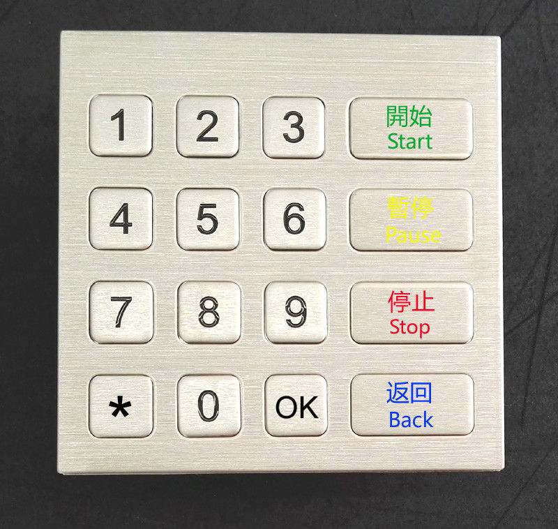 Het Industriële Toetsenbord van het 16 Sleutelsmetaal van het stofbewijs voor Kiosk/Self - serviceterminal