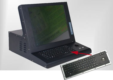 IP65 anti - Toetsenbord van de vandaal het Zwarte Industriële Computer met Roestvrij staaltrackball