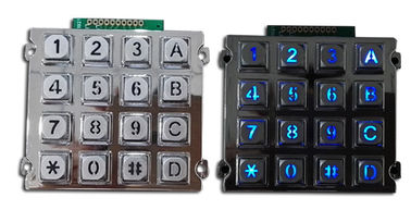 Toetsenbord van de het Bewijstoegang van de 16 Sleutels Backlit Vandaal, Metaalnumeriek toetsenblok